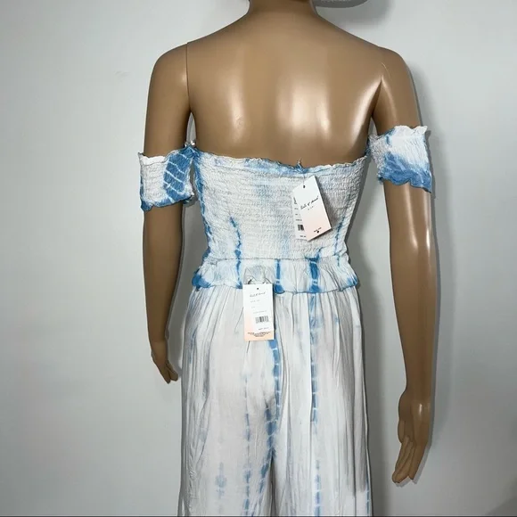 Kiwi & Punch Off The Shoulder Crop Top With Slit Wide Leg Pants set Size L - Picture 7 of 13